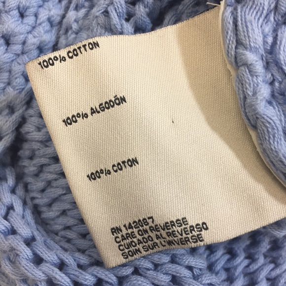 Simply Noelle Sky Blue Cropped Cotton Cardigan Sweater SZ S/M 8-10 - Picture 9 of 12